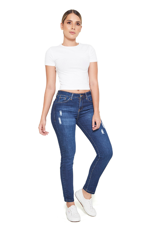 jeans tiro alto mujer outfit