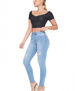 Jeans Skinny Para Mujer Tiro Alto