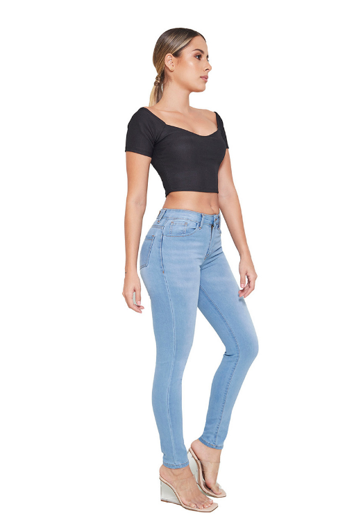 Jeans Para Mujer Tiro Alto Skinny