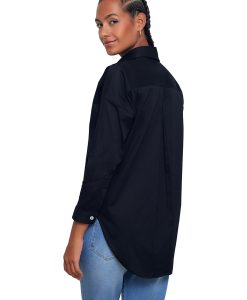 camisa manga larga negra para mujer - mania - camisas para mujer